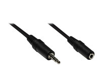 Klinkenverlängerung 3,5mm, Stecker an Buchse (3polig), schwarz, 20m, Good Connections®