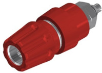 Polklemme, 4 mm, rot, 30 VAC/60 VDC, 63 A, Lötanschluss, vernickelt, PKNI 10 B R