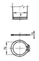 Toolcraft horganyzott acél biztosító gyűrű (seeger), 9 mm, DIN 471, 100 db