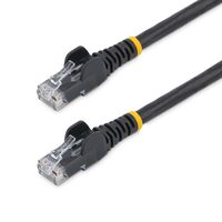 PATCH CABLE CAT5E 10M Cat5e Ethernet Patch Cable with Snagless RJ45 Connectors - 10 m, Black, 10 m, Cat5e, U/UTP (UTP), RJ-45,
