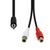 3-Pin to 2 x RCA Cable M-F , Black 20cm ,