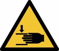 Minipiktogramme - Warnung vor Handverletzungen, Gelb/Schwarz, 50 mm, Folie