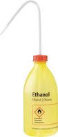 Enghalsflaschen - Ethanol, Gelb, LDPE, Transluzent, Rot/Schwarz, Orange, 500 ml