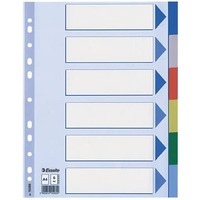 Plastikregister Blanko, A4, PP, 6 Blatt, farbig ESSELTE 15260