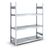 Wide span boltless shelving unit with steel shelves