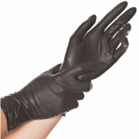 Latex-Handschuh Diablo puderfrei M 24cm schwarz VE=100 Stück