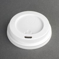 Fiesta Disposable Coffee Cup Lids in White Polystyrene - 50 Pack - 225 ml / 8oz