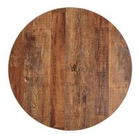 Bolero Round Table Top in Wood Pattern Heat Resistance Pre Drilled - 48x600mm