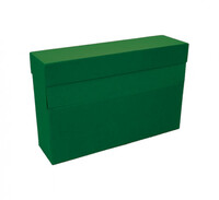 CAJA TRANSFERENCIA A4 CARTON FORRADO EN GELTEX (35X25,5X 11 CM) VERDE MARIOLA 1675VE