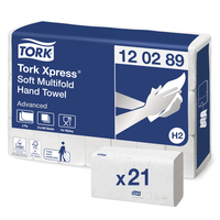 Tork Xpress® Multifold Handtücher H2 120289 hochweiß / 2-lagig / 21x 180 Tücher