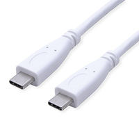 VALUE USB 3.2 Gen 2 kabel, C-C, M/M, 10Gbit/s, Emark, 100W, wit, 0,5 m