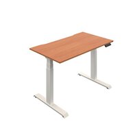 Okoform Dual Motor Sit/Stand Heated Desk 1800x800x645-1305mm Beech/White KF846154