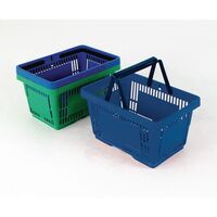 Plastic shopping baskets - pack of 12, blue