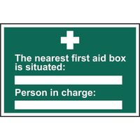 The Nearest First Aid Box Is Situated: Person In Charge: Sign