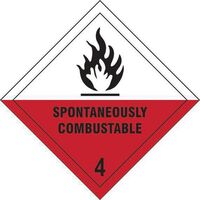 COSHH Spontaneously combustible 4 label