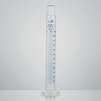 Cylindry miarowe z korkiem do mieszania szkło borokrzemowe 3.3 forma wysoka klasa A LLG Pojemność nominalna 25 ml