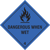 SPARTEX 24436U DANGEROUS WHEN WET (100X100MM) 2: SELF ADHESIVE VINYL