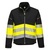 Softshel kabát jólláthatósági PW3 fényvisszaverő csíkkal, fekete/sárga, 3XL