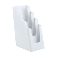 4-Section Leaflet Holder ⅓ A4 / Brochure Holder / Tabletop Leaflet Stand / Leaflet Display | white