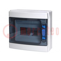 Enclosure: for modular components; IP65; white; No.of mod: 8; ABS