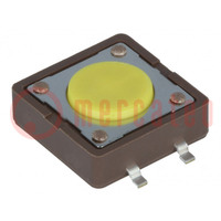 Microswitch TACT; SPST-NO; Pos: 2; 0.05A/12VDC; SMT; none; 5.2N