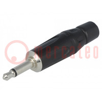Plug; Jack 3,5mm; male; mono; ways: 2; straight; for cable; black