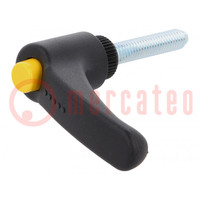 Lever; adjustable; Thread len: 60mm; Lever length: 63mm; -30÷130°C