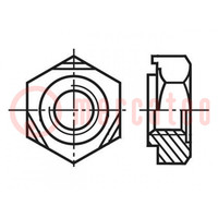 Écrou; hexagonal; M4; 0,7; acier inoxydable A2; 9mm; BN 31; DIN 929