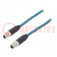 Cable: for sensors/automation; PIN: 8; male; X code-ProfiNET; IP67
