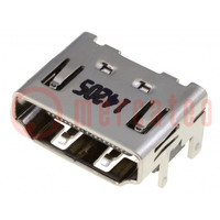 Connettore: HDMI; presa; PIN: 19; dorato; angolari 90°; SMT