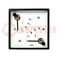 Voltímetro; para panel; VAC: 0÷13,2kV; Clase: 1,5; 50÷60Hz; 96x96mm