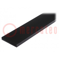 Heatsink: extruded; grilled; black; L: 1000mm; W: 100mm; H: 15mm