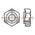 Anyacsavar; hatszögletű; M5; 0,8; A2 rozsdamentes acél; 10mm