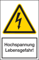 Warnaufsteller - Warnung vor elektrischer Spannung, Hochspannung Lebensgefahr!