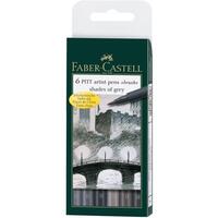 FABER-CASTELL Tuschestift Pitt Artist Pen B grey 6x