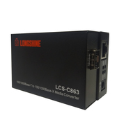 Longshine LCS-C863 convertitore multimediale di rete Modalità singola Nero
