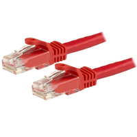 StarTech.com 7.5m CAT6 Ethernet Cable - Red CAT 6 Gigabit Ethernet Wire -650MHz 100W PoE RJ45 UTP Network/Patch Cord Snagless w/Strain Relief Fluke Tested/Wiring is UL Certified...
