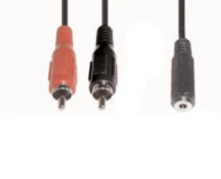 e+p B 132/02 Audio-Kabel 0,2 m 2 x RCA 3.5mm Schwarz