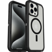 OtterBox Defender XT Series for iPhone 15 Pro Max, Dark Side (Clear / Black)