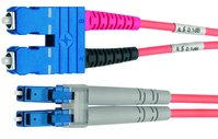 Telegärtner 100012232 câble de fibre optique 1 m LCD SCD LC/APC OM4 Rouge, Bleu, Gris