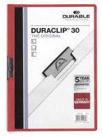 Durable Duraclip 30 archivador Rojo, Transparente PVC