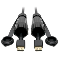 Tripp Lite P569-012-IND2 Cable HDMI de Alta Velocidad, Conectores Industriales con Capuchón Protector, Especificación IP68, 4K x 2K, Ethernet, M/M, Negro, 3.66 m [12 pies]