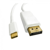 Qoltec 50412 adapter kablowy 1 m DisplayPort USB Type-C Biały