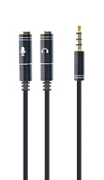 Gembird !Adapter audio microphon 3.5mm mini Jack/4PIN/0. audio kábel 0,2 M 2 x 3.5mm Fekete
