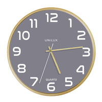 Unilux 400165097 reloj de mesa o pared Reloj de cuarzo Alrededor Gris, Madera