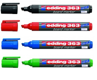 Edding 653 marqueur indélébile Pointe fine/biseautée Noir, Bleu, Vert, Rouge 4 pièce(s)