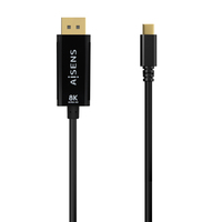 AISENS Cable Conversor USB-C a Displayport 8K@60Hz, USB-C/M-DP/M, Negro, 0.8M