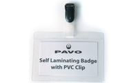pavo Porte-badge plastifié, avec clip, 54 x 90 mm (7300012)