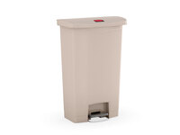 Abfalleimer Slim Jim® Step-On-Tretabfallbehälter, 68 l, Kunststoff, Pedal vorne, beige