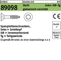 ART 89098 Spanplattenschr. Seko CE St. 5 x 50/30 -T25 gal Zn gal Zn VE=S